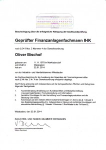 Oliver Bischof Finanzanlagenfachmann